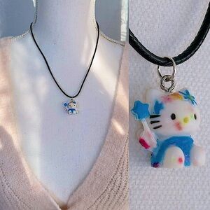 Hello Kitty Blue Pendant Necklace